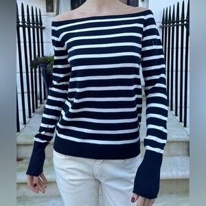 Brandy Melville Bonnie Off Shoulder Striped Sweater